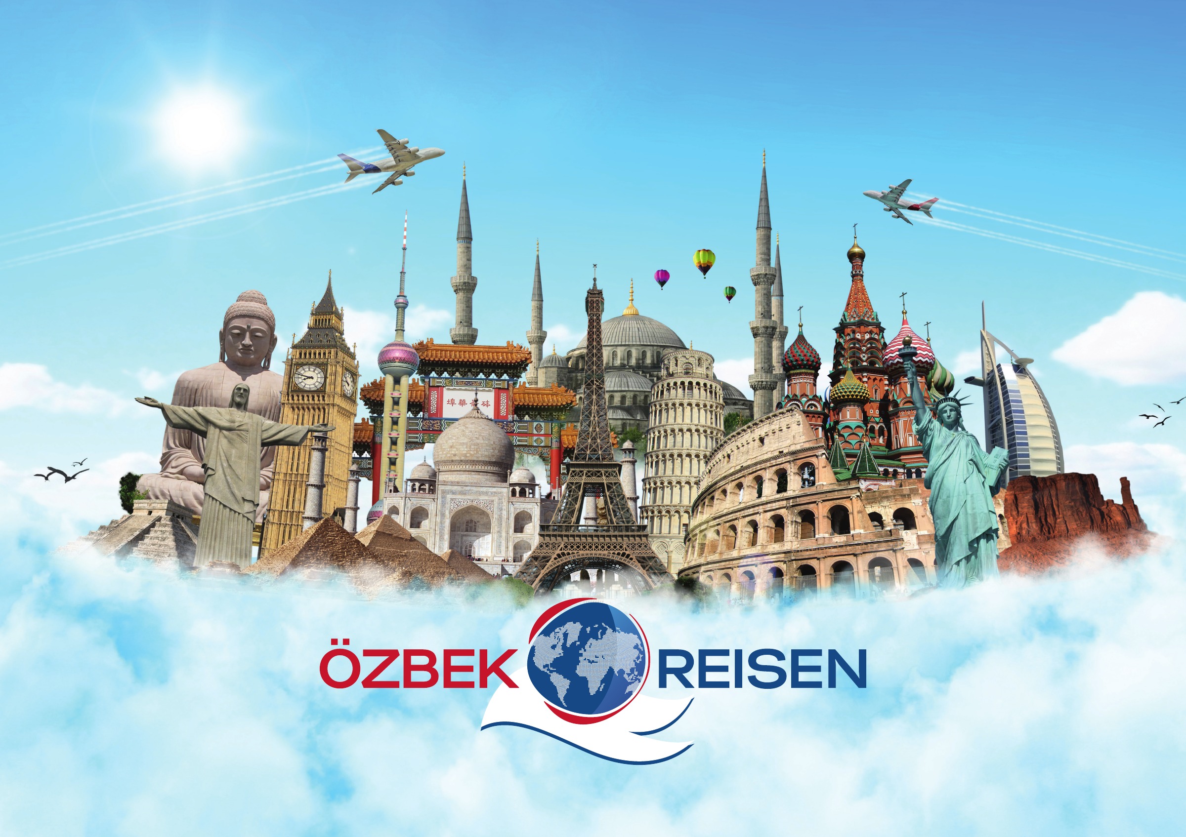 Weltweite Sehenswürdigkeiten im Original-Wandbild von Özbek Reisen